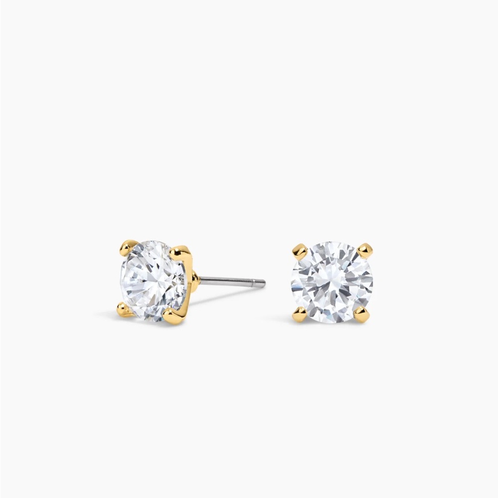 Electric Picks Gold CZ Diamond Earrings Legacy Studs Alexa Anglin